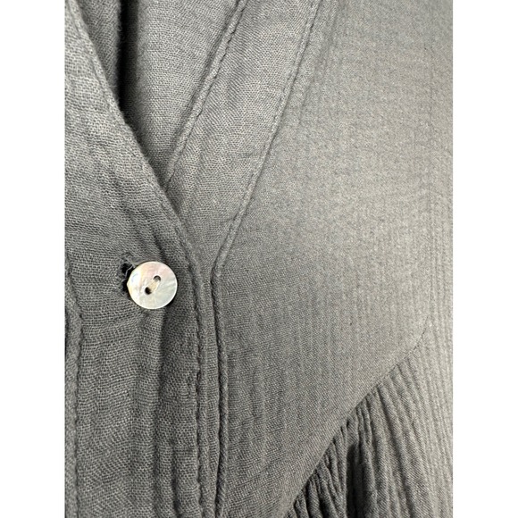 Tendencies Gauze Dress Womens One Size Grey Tiered Babydoll Mini Made in Italy - Picture 10 of 13